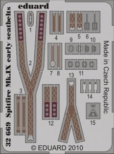 Eduard 32669 Spitfire Mk. IX early seatbelts 1/32 Tamiya