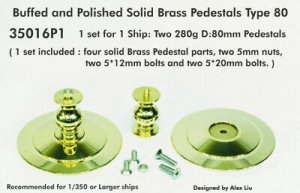 Pontos 35016P1 Buffed and Polished Solid Brass Pedestals Type 80 for Ship models