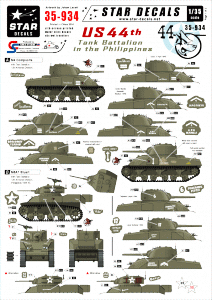 Star Decals 35-934 US 44th TANK BATTALION 1/35