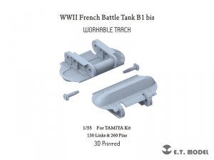 E.T. Model P35-019 WWII French Battle Tank B1 bis Workable Track ( 3D Printed ) 1/35