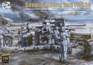 Border Model BT-013 German 88mm Gun Flak36 w/6 anti-aircraft artillery crew members 1/35