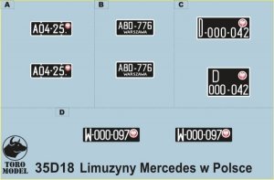 ToRo Model 35D18 - Mercedes-Benz luxury cars in Polish service 1/35