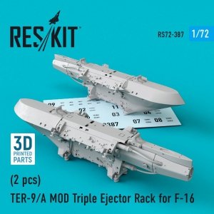 RESKIT RS72-0387 TER-9/A MOD TRIPLE EJECTOR RACK FOR F-16 (2 PCS) (3D PRINTING) 1/72