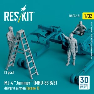 RESKIT RSF32-0051 MJ-4 Jammer (MHU-83 B/E) driver & airmen (scene 1) (3 pcs) (3D Printed) (1/32)