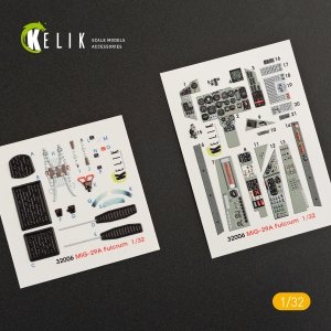 KELIK K32006 MIG-29A (9-12) FULCRUM INTERIOR 3D DECALS FOR TRUMPETER KIT 1/32