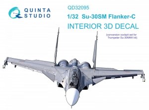 Quinta Studio QD32095 Su-30SM 3D-Printed & coloured Interior on decal paper (conversion for Trumpeter Su-30MKK ) 1/32