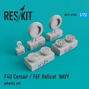 RESKIT RS72-0106 F4U CORSAIR/F6F HELLCAT NAVY WHEELS SET 1/72