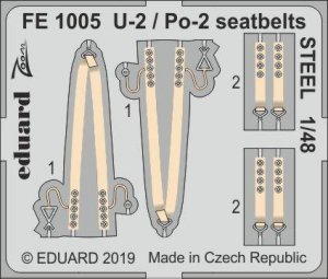 Eduard FE1005 U-2 / Po-2 seatbelts STEEL ICM 1/48