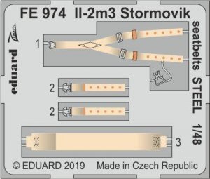 Eduard FE974 Il-2m3 Stormovik seatbelts STEEL 1/48 ACCURATE MINIATURES