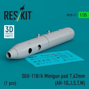 RESKIT RS35-0011 SUU-11B/A Minigun pod 7,62mm (1 pcs) (AH-1G,J,S,T,W) (3D printed) 1/35