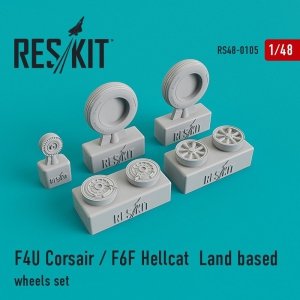 RESKIT RS48-0105 F4U Corsair / F6F Hellcat Land based wheels set 1/48