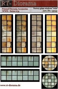 RT-Diorama 35749 Printed Accessories: Factory glass windows wide 1/35