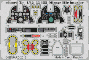 Eduard 33155 Mirage IIIc interior 1/32 ITALERI