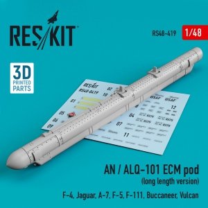 RESKIT RS48-0419 AN / ALQ-101 ECM POD (LONG LENGTH VERSION) (3D PRINTED) 1/48