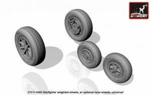 Armory Models AW72312 F-104G Starfighter wheels w/ optional nose wheels 1/72