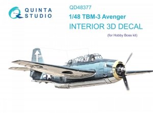 Quinta Studio QD48377 TBM-3 Avenger 3D-Printed & coloured Interior on decal paper (Hobby Boss) 1/48