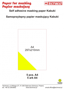Techmod 10202 Self adhesive masking paper Kabuki, set of 5 psc. / Self adhesive masking paper Kabuki, set of 5 psc.