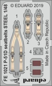 Eduard FE1021 P-51D seatbelts STEEL 1/48 EDUARD