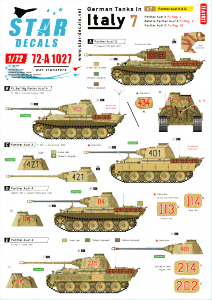 Star Decals 72-A1027 German tanks in Italy # 7. Panther Ausf A and G. 1/72