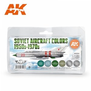 AK Interactive AK11743 SOVIET AIRCRAFT COLORS 1950S-1970S 6x17 ml