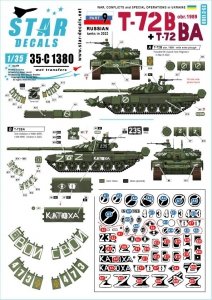 Star Decals 35-C1380 War in Ukraine # 9 Russian T-72B (obr 1989) and T-72BA 1/35