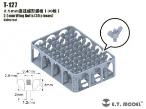 E.T. Model T-127 2.5mm Wing Bolts 30 pieces