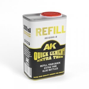 AK Interactive AK12001-B REFILL – QUICK CEMENT EXTRA THIN GLUE 200ml