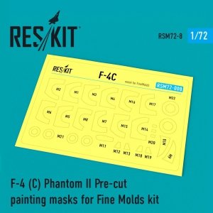 RESKIT RSM72-0008 F-4C PHANTOM II PRE-CUT PAINTING MASKS FOR FINEMOLDS KIT 1/72