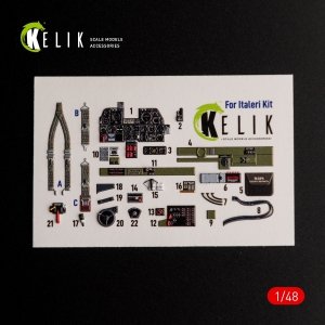 KELIK K48016 Р-47D Thunderbolt interior 3D decals for Italeri/Academy kit 1/48