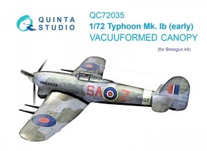 Quinta Studio QC72035 Hawker Typhoon Mk.1b (early) vacuumed clear canopy (Brengun) 1/72