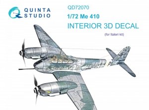 Quinta Studio QD72070 Me 410 3D-Printed & coloured Interior on decal paper (Italeri) 1/72