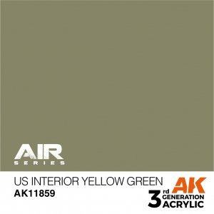 AK Interactive AK11859 US INTERIOR YELLOW GREEN – AIR 17 ml