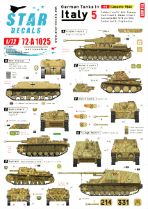 Star Decals 72-A1025 German tanks in Italy # 5. Cassino 1944. 1/72