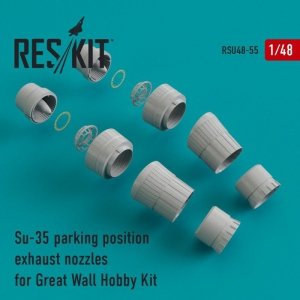 RESKIT RSU48-0055 Su-35 parking position exhaust nozzles for Great Wall Hobby kit 1/48
