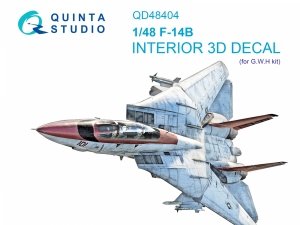 Quinta Studio QD48404 F-14B 3D-Printed & coloured Interior on decal paper (GWH) 1/48