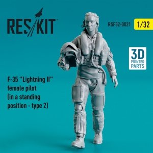 RESKIT RSF32-0021 F-35 LIGHTNING II FEMALE PILOT (IN A STANDING POSITION- TYPE 2) (3D PRINTED) 1/32