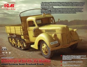 ICM 35412 V3000S/SS M (Sd.Kfz.3b) Maultier, WWII German Semi-Tracked Truck (1:35)