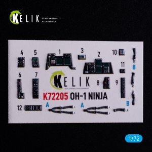 Kelik K72205 OH-1 NINJA - interior 3D decals for Aoshima kit (1/72)