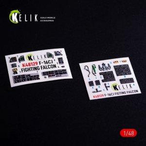 Kelik K48129 F-16CJ - interior 3D decals for Hasegawa kit (1/48)