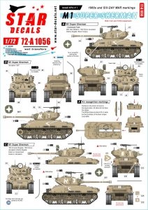 Star Decals 72-A1056 Israeli AFVs # 1. M1 Super Sherman and M1 Super Sherman 1/72
