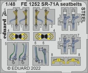 Eduard FE1252 SR-71A seatbelts STEEL REVELL 1/48