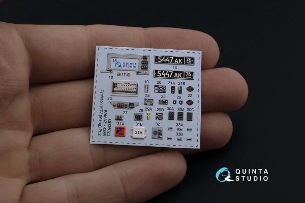 Quinta Studio QD35023 K-4386 Typhoon VDV 3D-Printed &amp; coloured Interior on decal paper (for MENG kit) 1/35