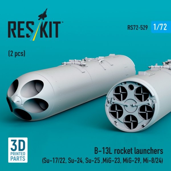 RESKIT RS72-0529 B-13L rocket launchers (2 pcs) (3D Printed) 1/72