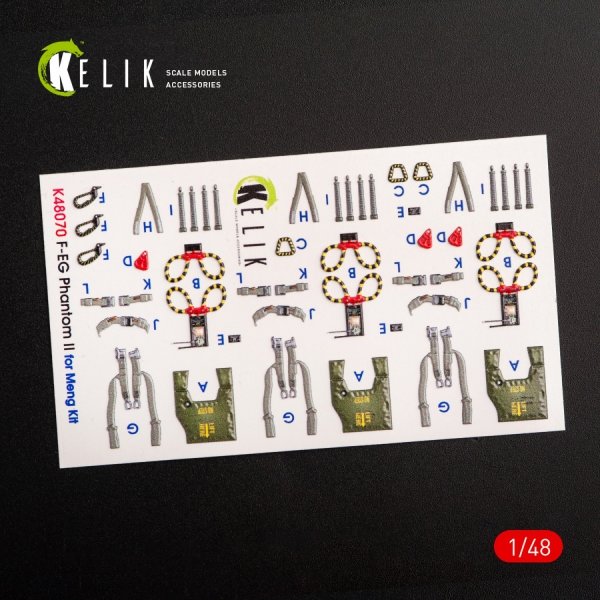 KELIK K48070 F-4E &quot;PHANTOM II&quot; INTERIOR 3D DECALS FOR MENG KIT 1/48