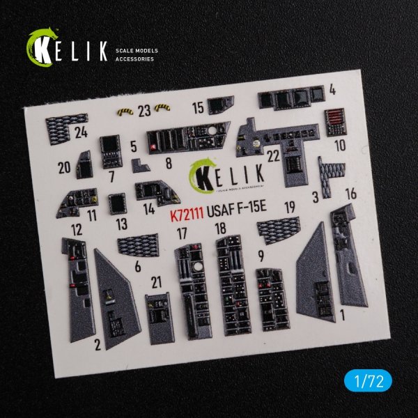 KELIK K72111 F-15E interior 3D decals for Academy kit 1/72