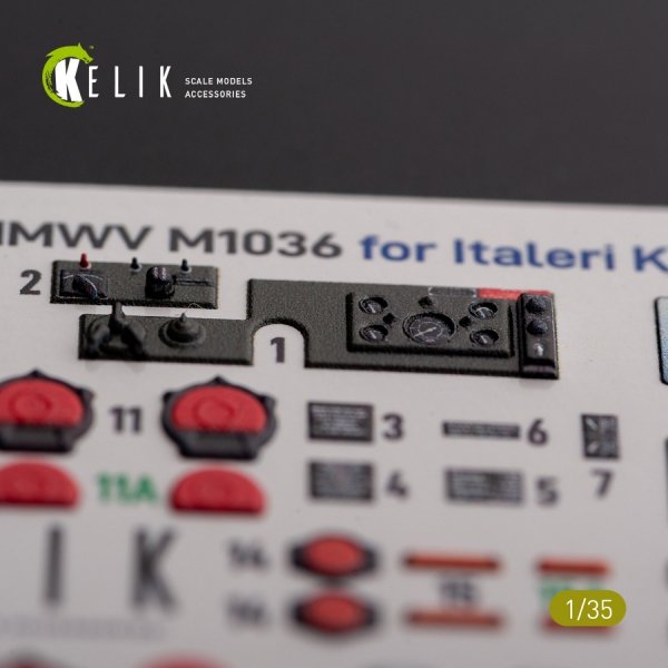 KELIK K35025 HUMVEE HMMWV M1036 with TOW Nato green version Interior 3D Decal for Italeri kit 1/35