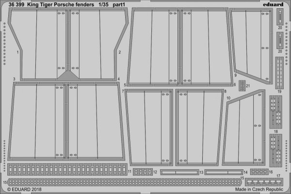 Eduard 36399 King Tiger Porsche fenders MENG 1/35