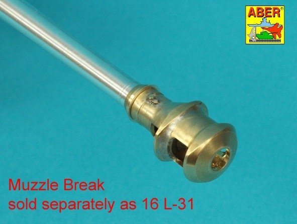 Aber 16l-29 Barrel for the Pak 40 anti-tank gun without muzzle brake / Lufa do armaty p/panc Pak 40 bez hamulca wylotowego 1/16