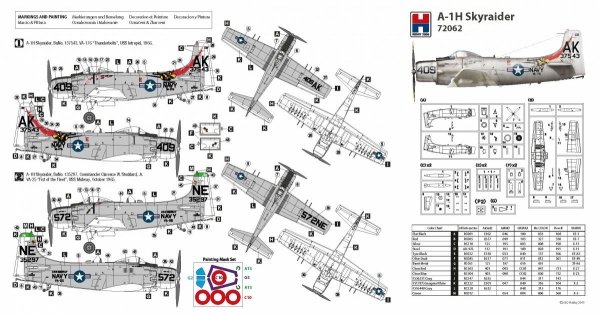 Hobby 2000 72062 A-1H Skyraider ( HASEGAWA + CARTOGRAF + MASKI) 1/72