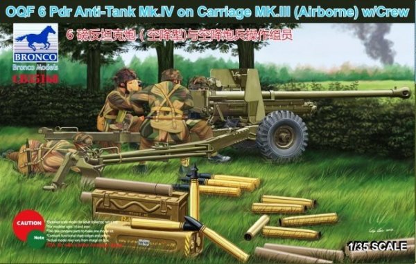 Bronco CB35168 OQF 6 Pdr Anti-Tank Mk.IV on Carriage Mk.III (Airborne) (1:35)